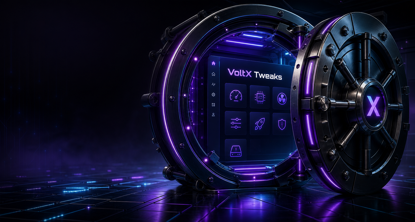 VoltX Premium vault showing gaming optimization tools